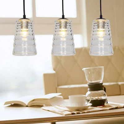 Modern Industrial Clear Glass Iron 1-Light Pendant Light