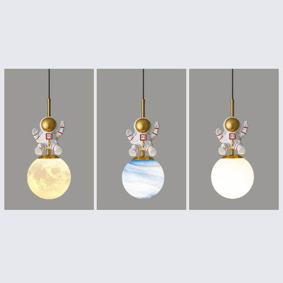 Nordic Minimalist Children's Astronaut 1-Light Pendant Light