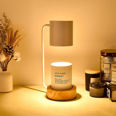 Lampe de table en cire fondue à 1 lumière en bois de couleur unie minimaliste moderne 