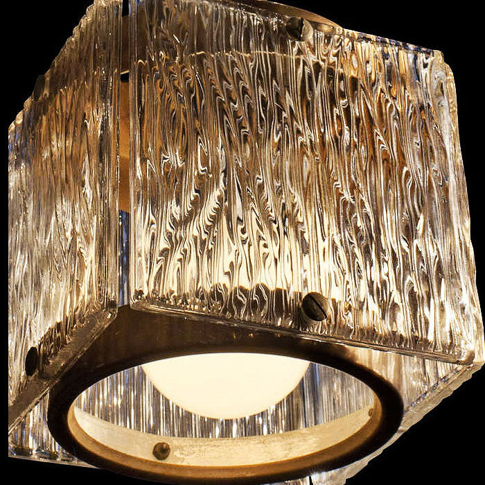 Modern Light Luxury Square Kupferglas 1-Licht-Pendelleuchte 