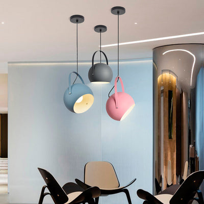 Contemporary Creative Macaron Orb Aluminum 1-Light Pendant Light For Bedroom