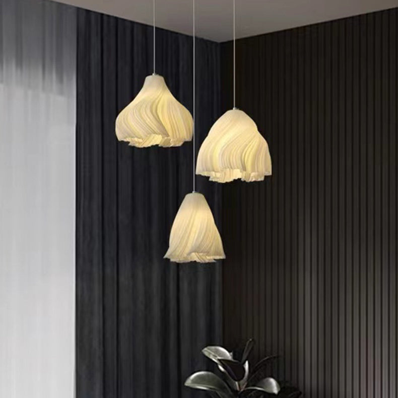 Modern Minimalist Pleated Petals PLA ABS 1-Light Pendant Light For Living Room