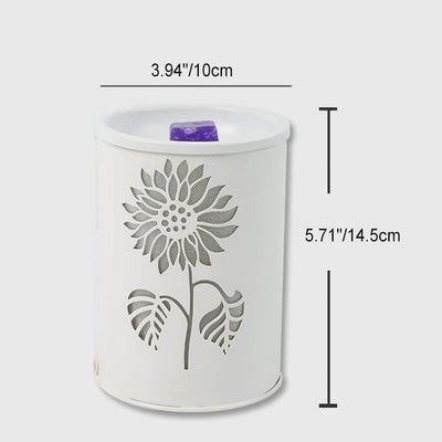 Lampe de table à 1 lumière en plastique à fleur cylindrique minimaliste moderne pour aromathérapie 