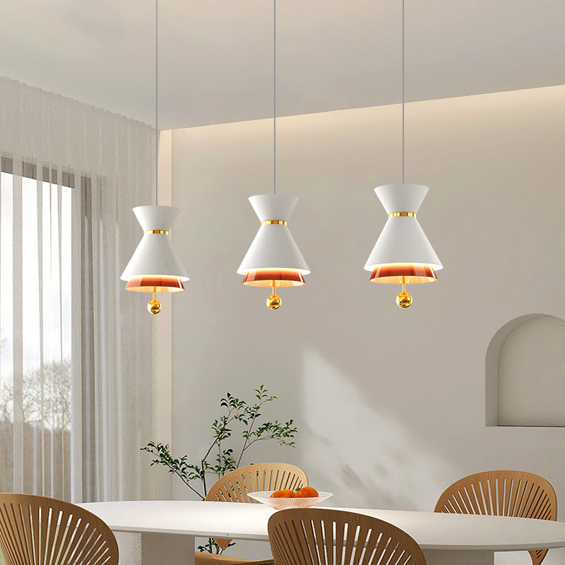 Contemporary Scandinavian Bell Iron Aluminum LED Pendant Light For Living Room