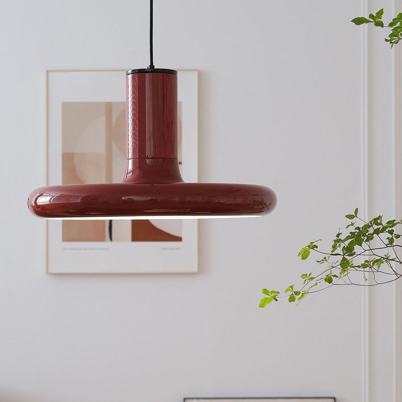 Nordic UFO Red Frisbee 1-Light Pendant Light