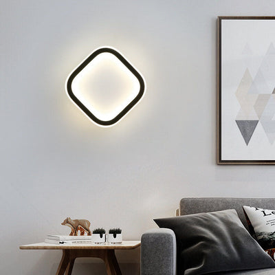 Nordic Minimalist Square Frame Iron PVC LED Wall Sconce Lamp