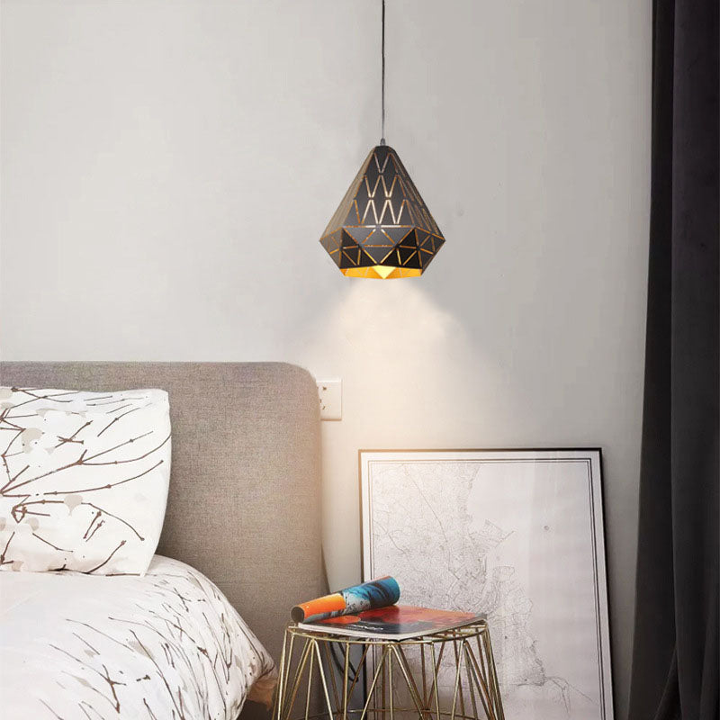 Nordic Simplicity Iron Geometry Triangle 1-Light Pendant Light