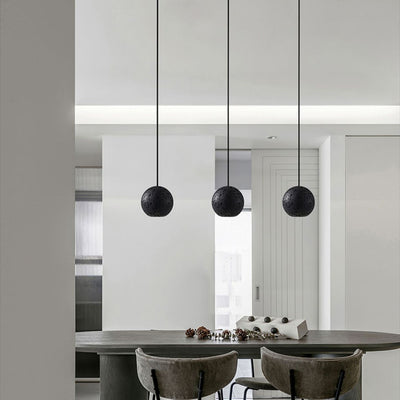 Modern Minimalist Black Hole Stone Orb LED Pendant Light