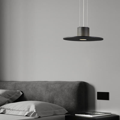 Modern Minimalist Flying Saucer Round Flat Hardware LED Pendant Light