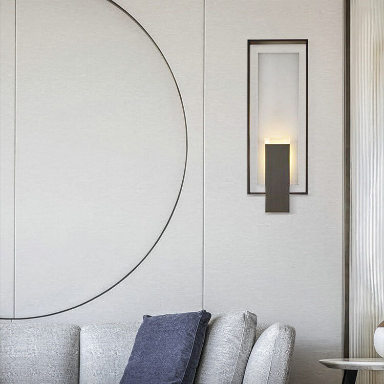 Modern Minimalist Black Iron Frame LED Wall Sconce Lamp