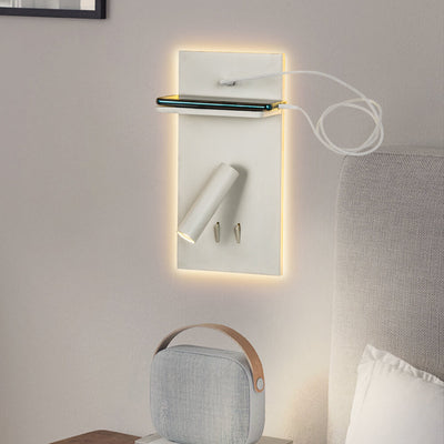 Modern Simple Square House Light Head USB Wireless Charging LED Wall Sconce Lamp