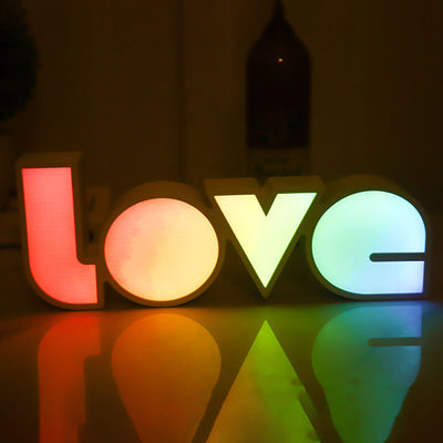 Creative LOVE Letters Wedding Valentines LED Decoration Night Light Table Lamp