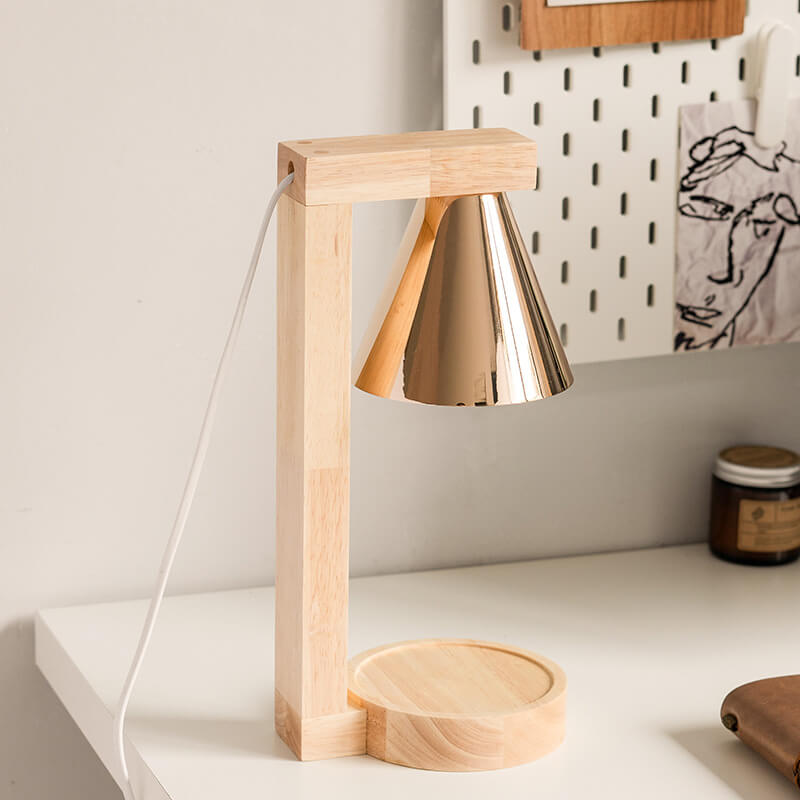 Modern Minimalist Cone Shade Hardware Log 1-Light Melting Wax Table Lamp