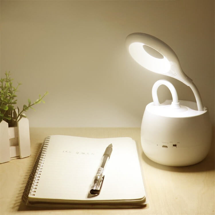Ceative Simplicity White LED Touch Wiederaufladbare USB-Stifthalter-Schreibtischlampe 