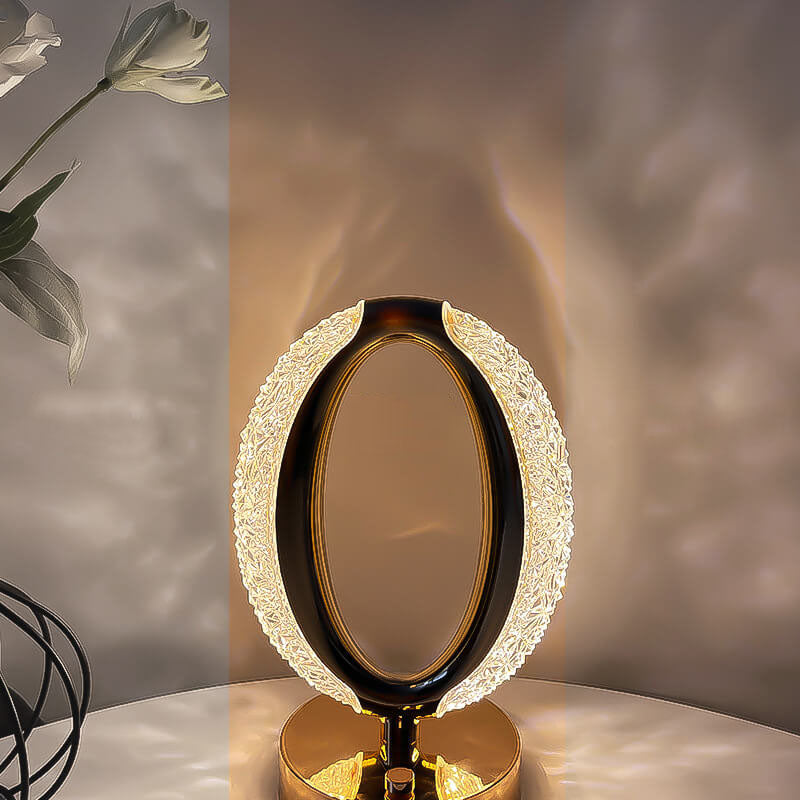 Modern Creative Ring Crystal Acrylic LED Touch Table Lamp
