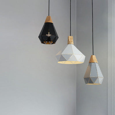 Nordic Geometry Macaron Solid Color Iron 1-Light Pendant Light