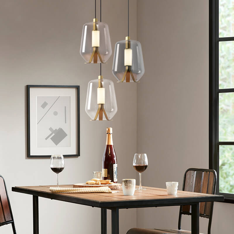 Nordic Simple Clear Glass Jar LED Pendant Light