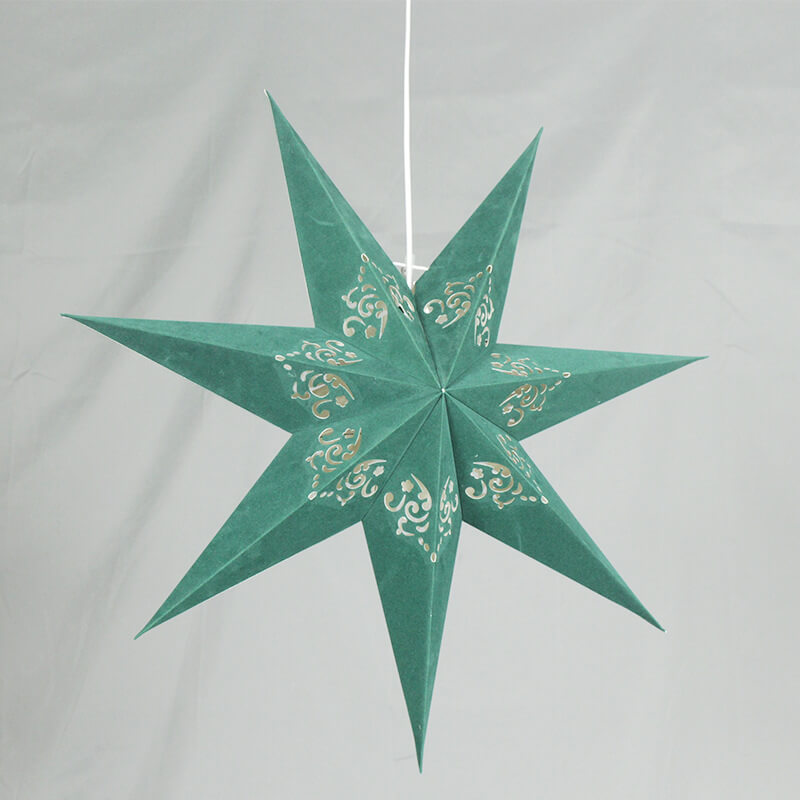 Nordic Creative Star Decorative Red Green Velvet LED Pendant Light