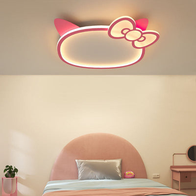 Modern Creative Cartoon Round Iron Aluminum PVC LED Flush Mount Ceiling Light