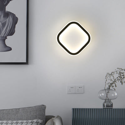 Nordic Minimalist Square Frame Iron PVC LED Wall Sconce Lamp