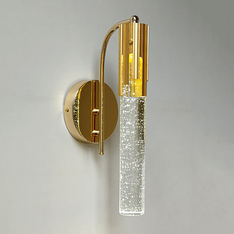 Luxuriöse Gold Bubble Crystal Column LED-Wandleuchte 