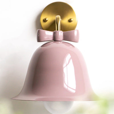 Lampe murale minimaliste française à 1 lumière en forme de cloche et de papillon 