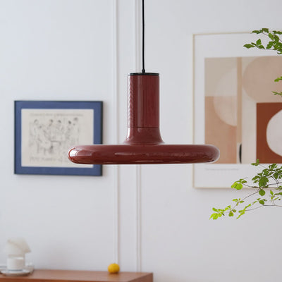 Nordic UFO Red Frisbee 1-Light Pendant Light