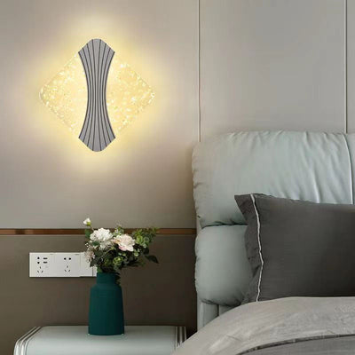 Modern Minimalist Round Diamond Hardware Acrylic LED Wall Sconce Lamp For Bedroom