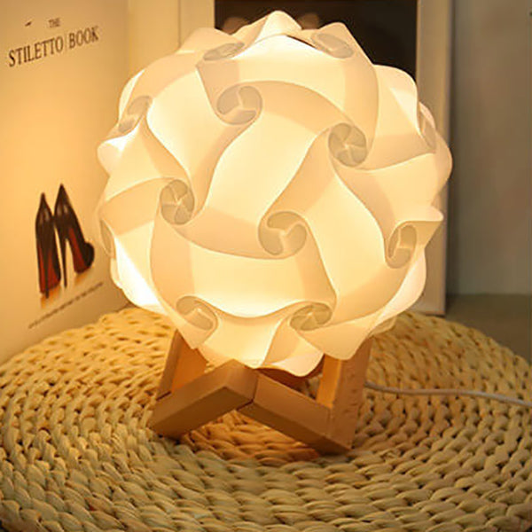 Creative DIY Round Hydrangea Combination Design LED Night Light Table Lamp