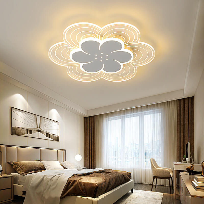 Modern Acrylic Simple Double Layer Flower Design LED Flush Mount Light