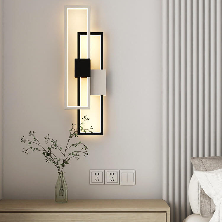 Minimalist Creative Square Frame Iron Silicone LED Wall Sconce Lamp