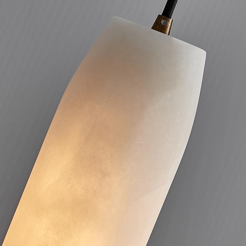 Nordic Luxury Marble Bronze Column 1-Light Pendant Light