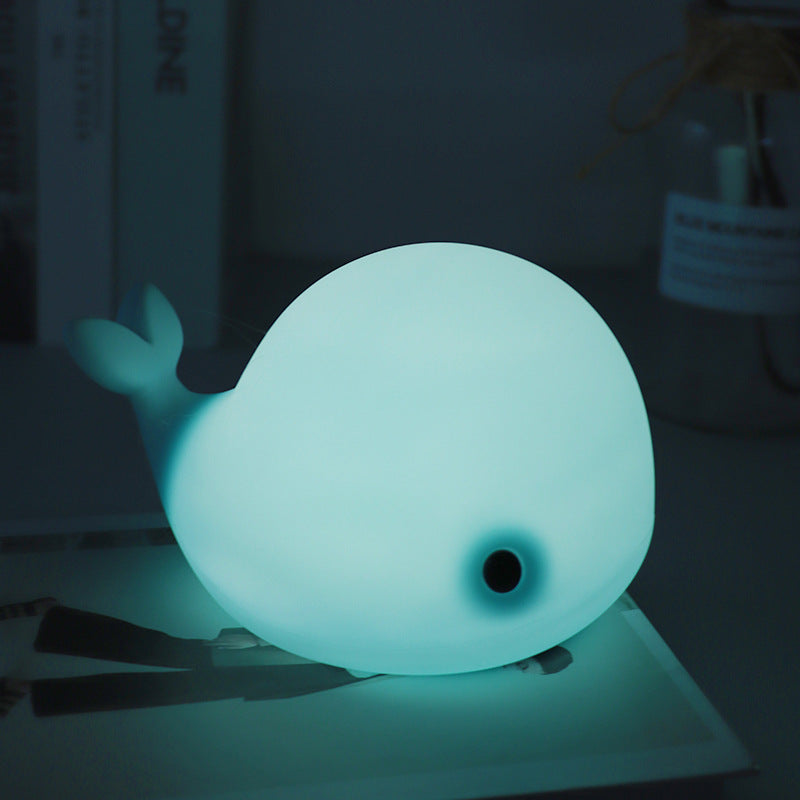 Moderne kreative Whale Silicone Pat LED-Nachtlicht-Tischlampe 