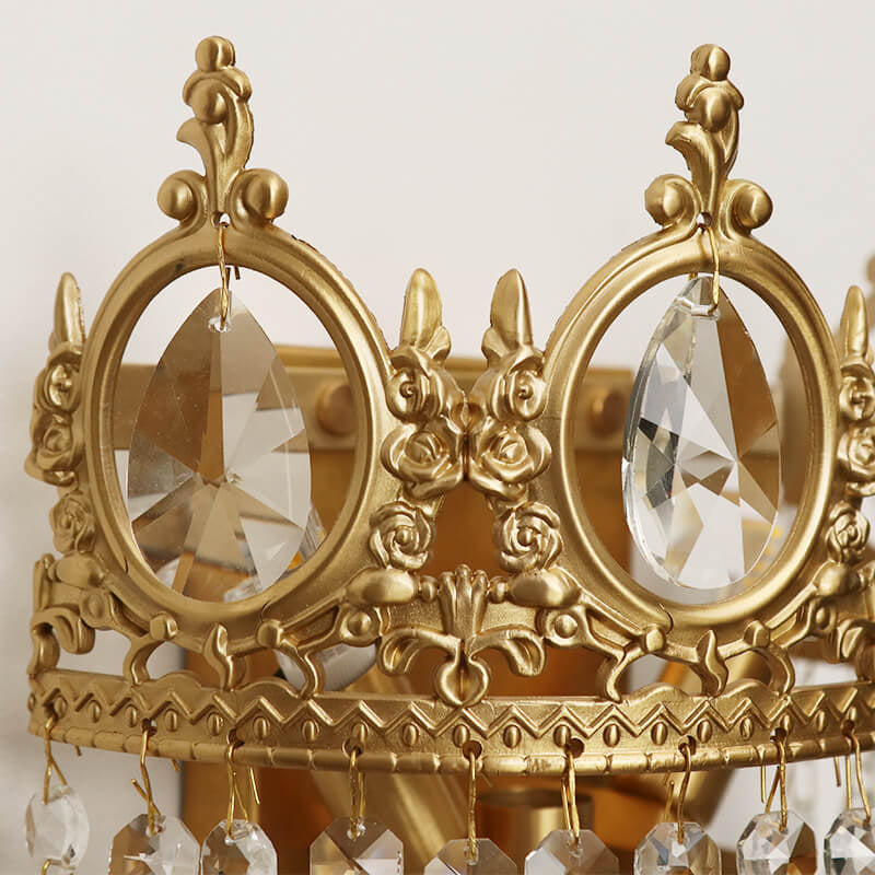 Moderne Luxus-Wandleuchte mit Krone, Kristallquaste, 1 Licht 