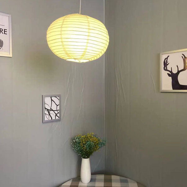 Minimalist Handmade Paper Round Lantern 1-Light Pendant Light