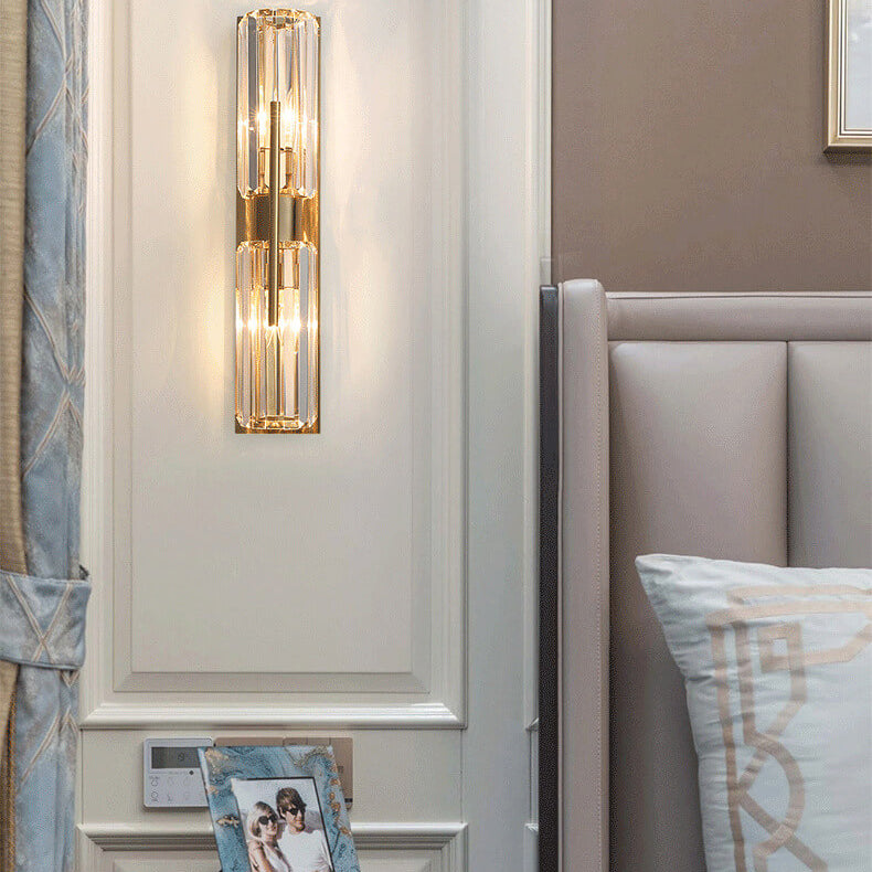 Modern Luxury Crystal Strip 2-Light Wall Sconce Lamp