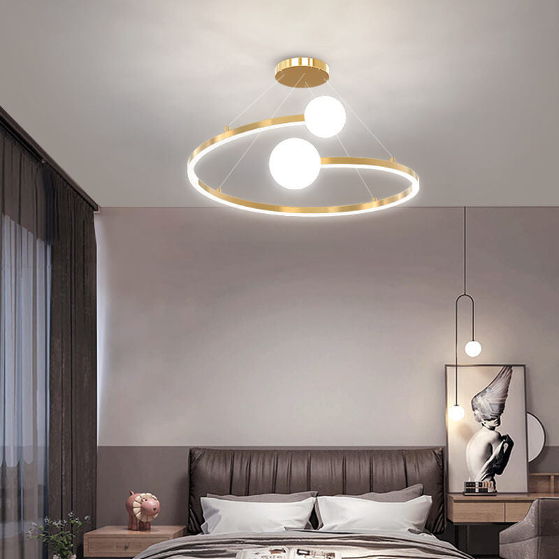 Nordic Light Luxury Creative Open Ring Design LED-Kronleuchter