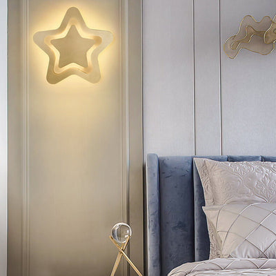 Nordic Luxury Brass Star Shape LED Wall Sconce Lamp