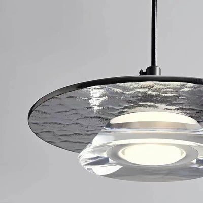 Modern Minimalist Tapered Disc Aluminum Acrylic Glass LED Pendant Light