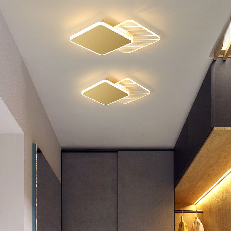 Creative Simple Geometric Overlap Design LED Flush Mount Light