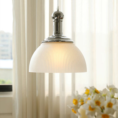 Nordic Minimalist Solid Color Glass Iron 1-Light Pendant Light