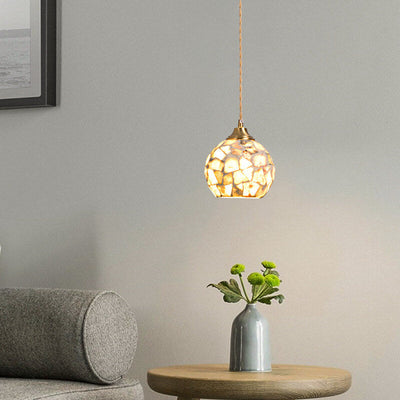 Vintage Creative Shell Round 1-Light Pendant Light