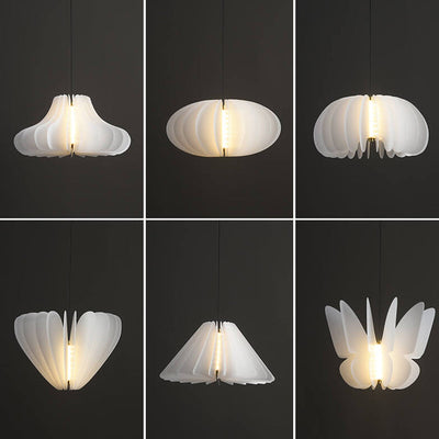 Modern Minimalist Pure White Creative Shape PE LED Pendant Light