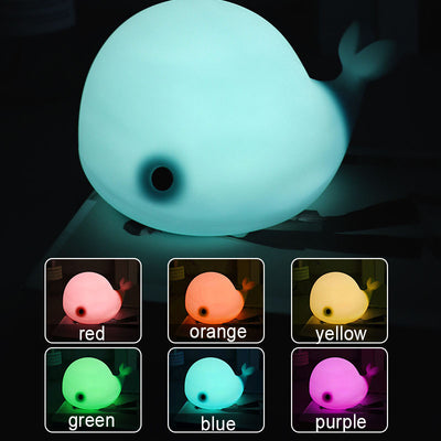 Modern Creative Whale Silicone Pat LED Night Light Table Lamp