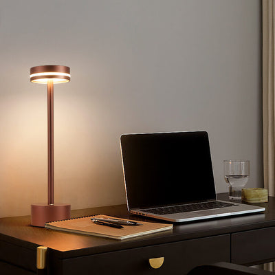 Modern Minimalist Cylindrical Metal Acrylic USB LED Table Lamp