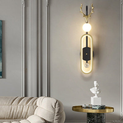 Nordic Light Luxury Antler Circle LED Wall Sconce Lamp