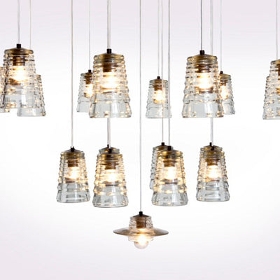 Modern Industrial Clear Glass Iron 1-Light Pendant Light