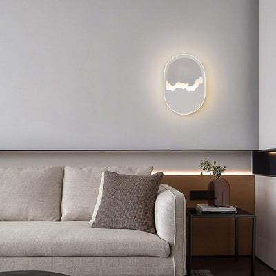 Moderne, minimalistische, ovale LED-Wandleuchte aus Eisen mit raffinierten Wellen