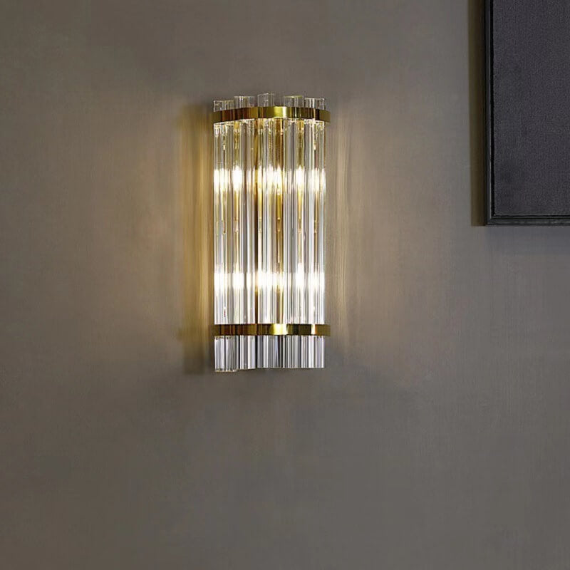 Nordic Luxury Crystal Plated Column 2-Light Wandleuchte 