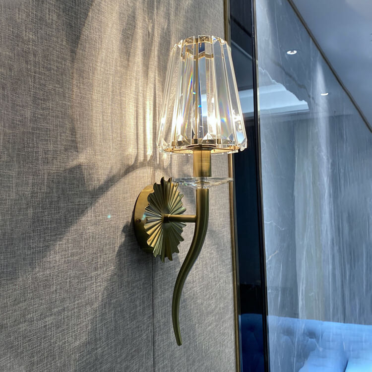 European Light Luxury Hardware Glas 1-Licht-Wandleuchte 